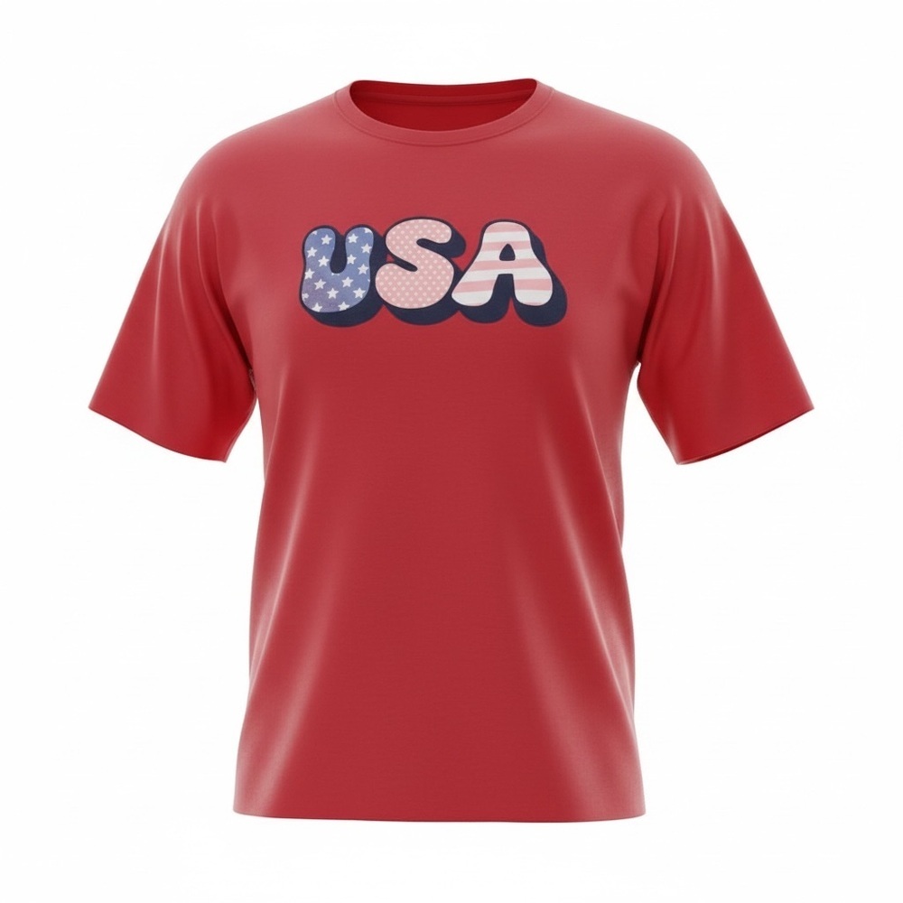 Red USA Graphic Tee Women Size XXL
